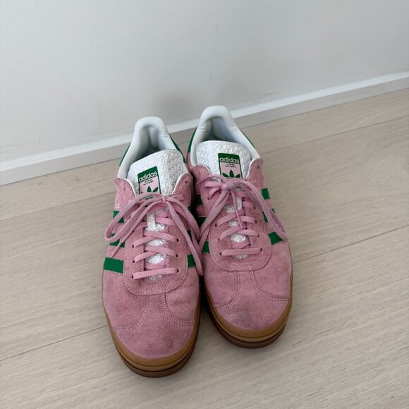Adidas Gazelle Bold Pink & Green Sneakers - Picture 2 of 5
